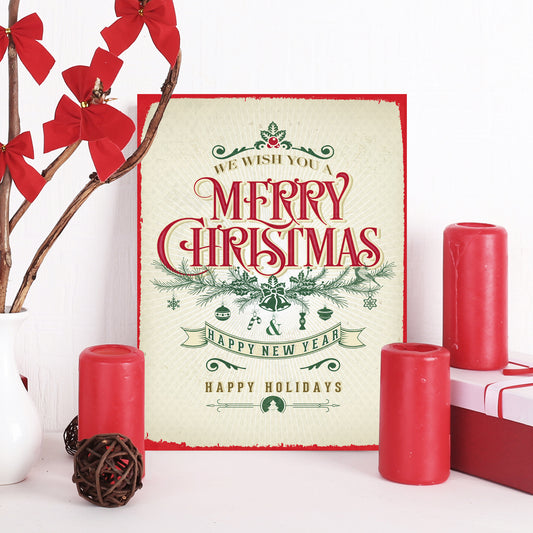 Blechschild - Merry Christmas Wohnbeispiel