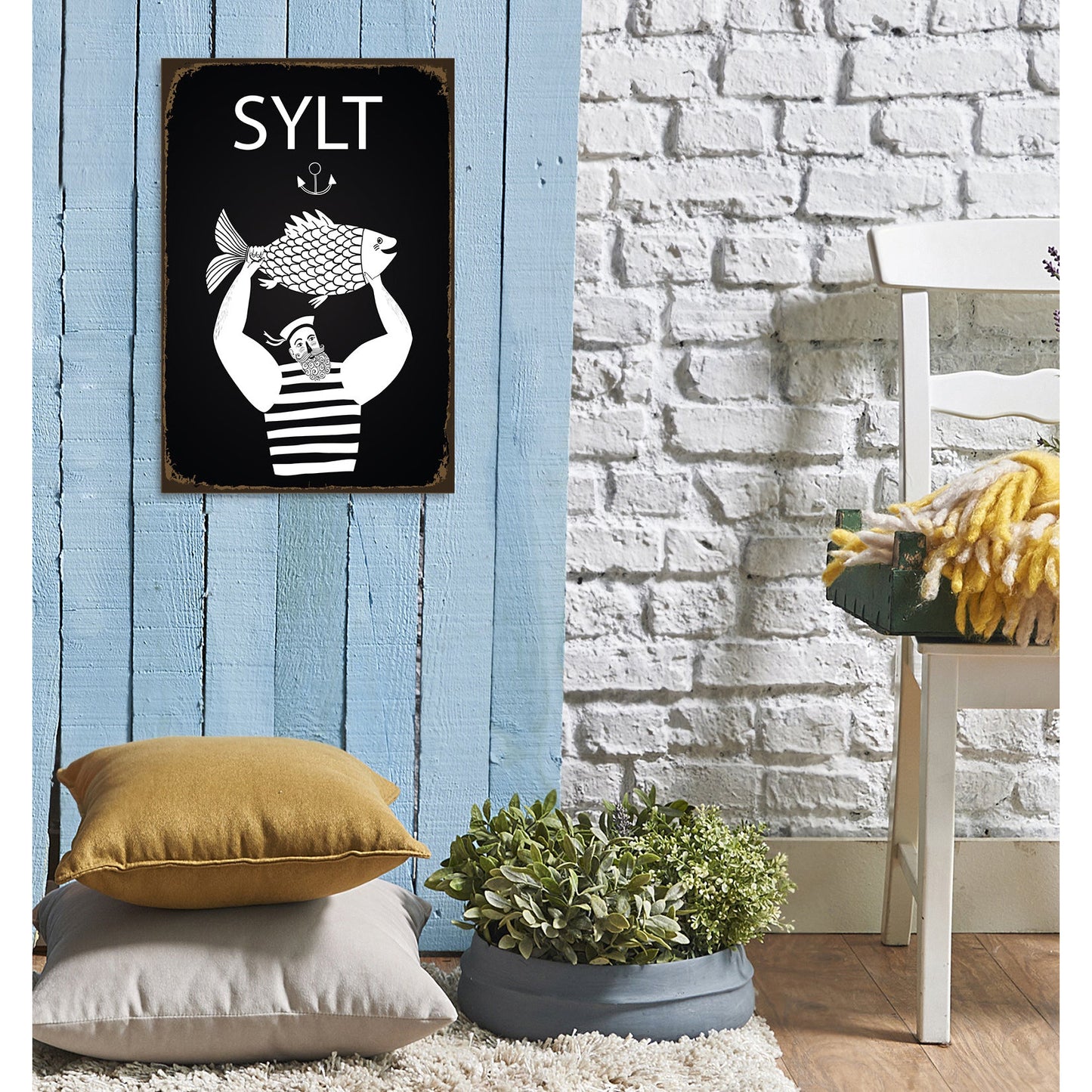 Blechschild - Sylt Fisherman Wohnbeispiel