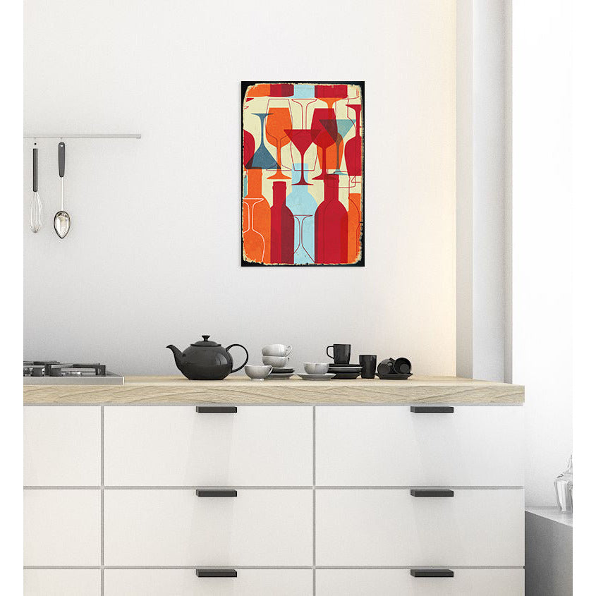 Blechschild - A lot of wine Wohnbeispiel