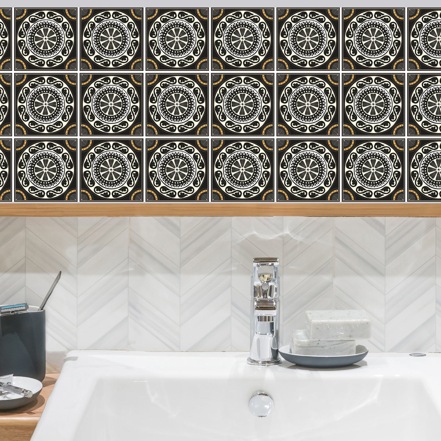 Stickerfliesen - Ines 12er-Set Wohnbeispiel