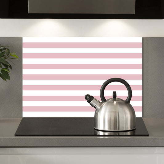 Spritzschutz - Striped Rose White Wohnbeispiel