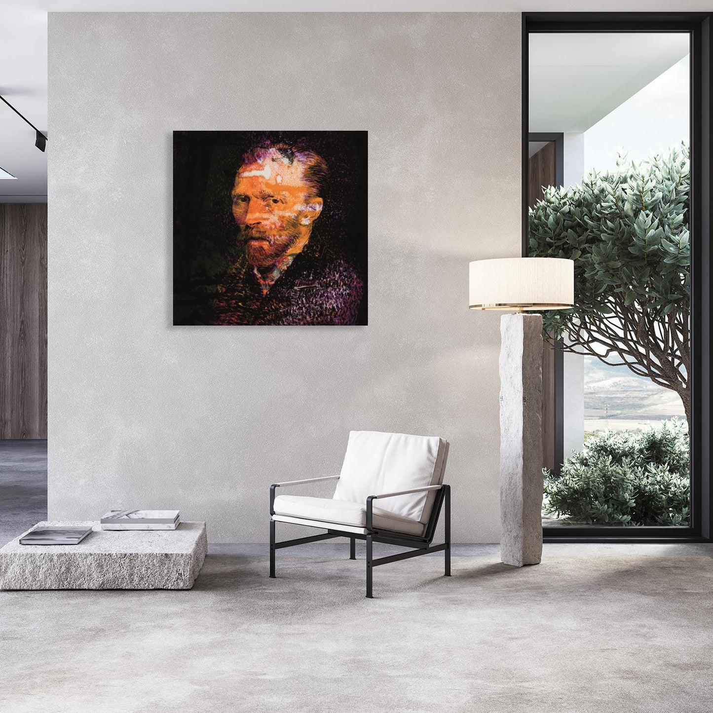 Acrylglasbild - Vincent Van Gogh Portrait Wohnbeispiel