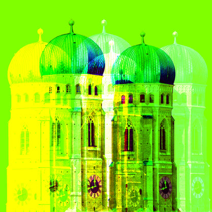 Acrylglasbild - München Frauenkirche Grün