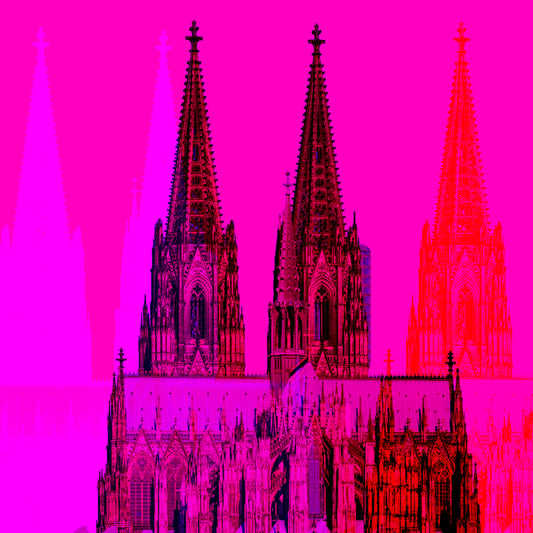 Acrylglasbild - Köln Dom Pink