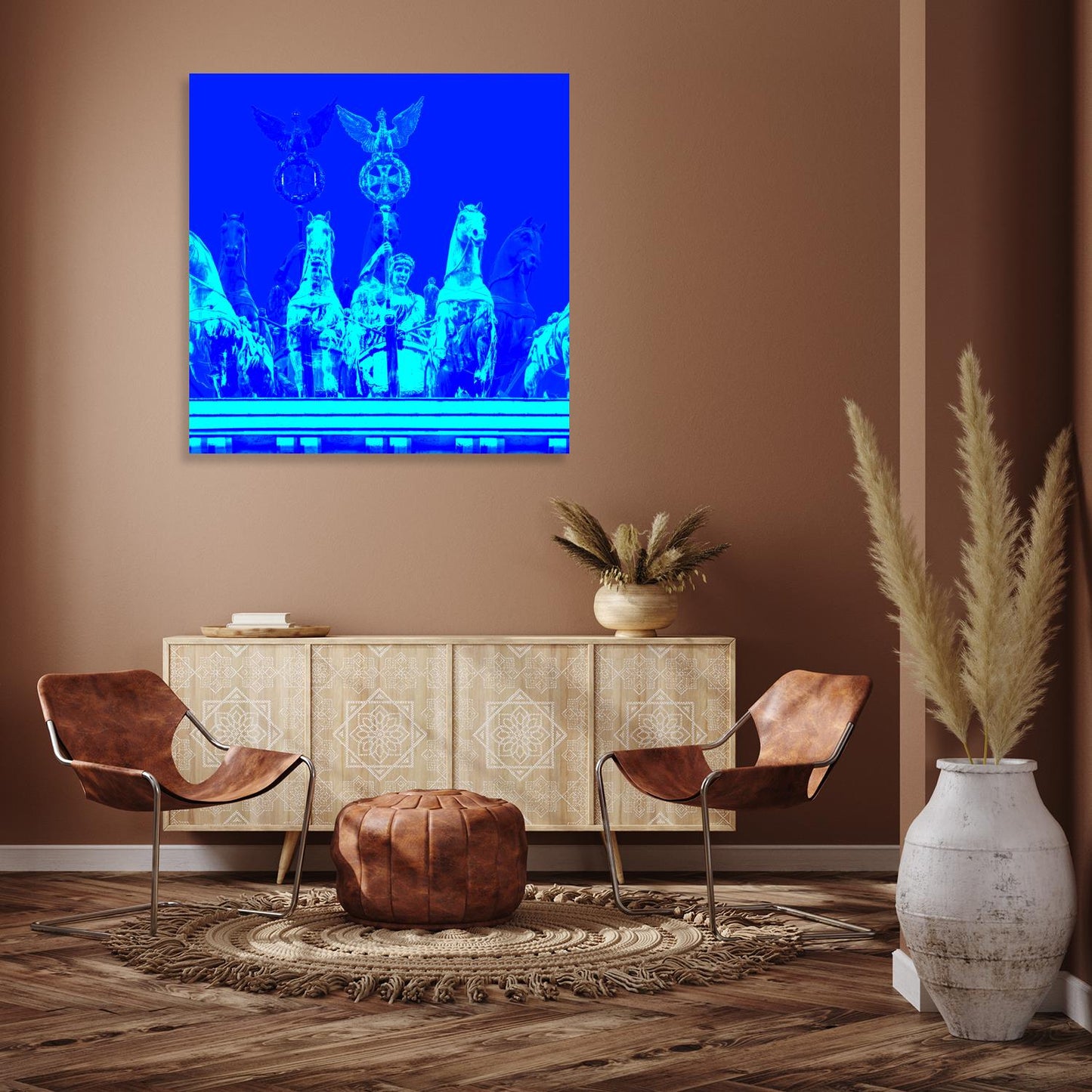 Acrylglasbild - Berlin Brandenburger Tor Siegesgöttin Blau