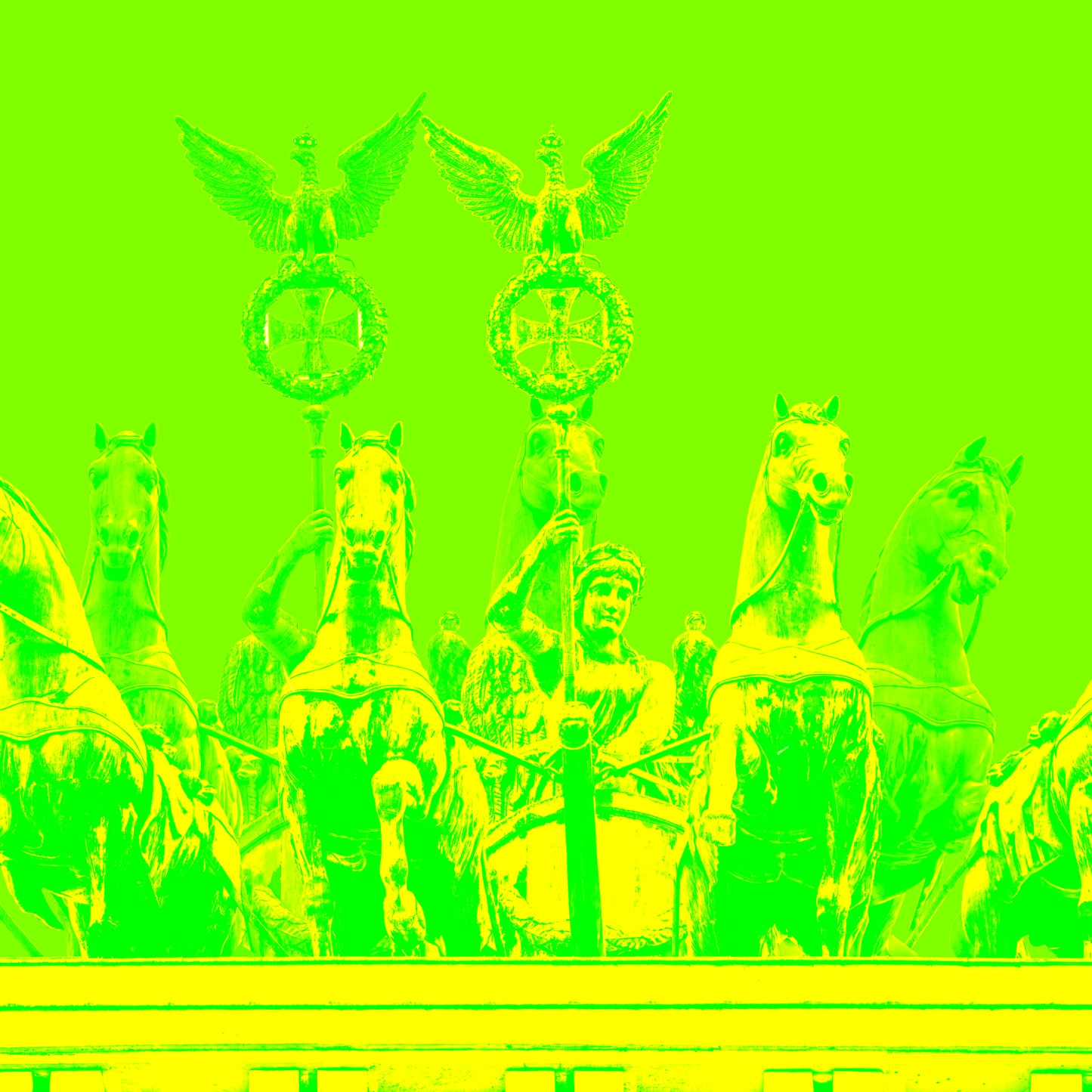 Acrylglasbild - Berlin Brandenburger Tor Siegesgöttin Grün