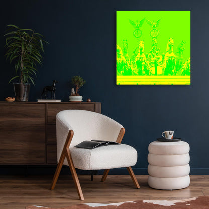 Acrylglasbild - Berlin Brandenburger Tor Siegesgöttin Grün