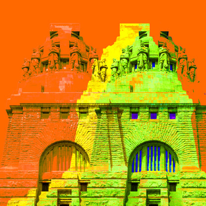 Acrylglasbild - Leipzig Völkerschlachtdenkmal Orange