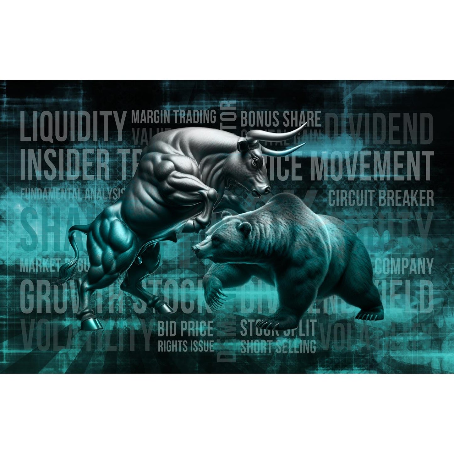 Acrylglasbild - Bull vs Bear