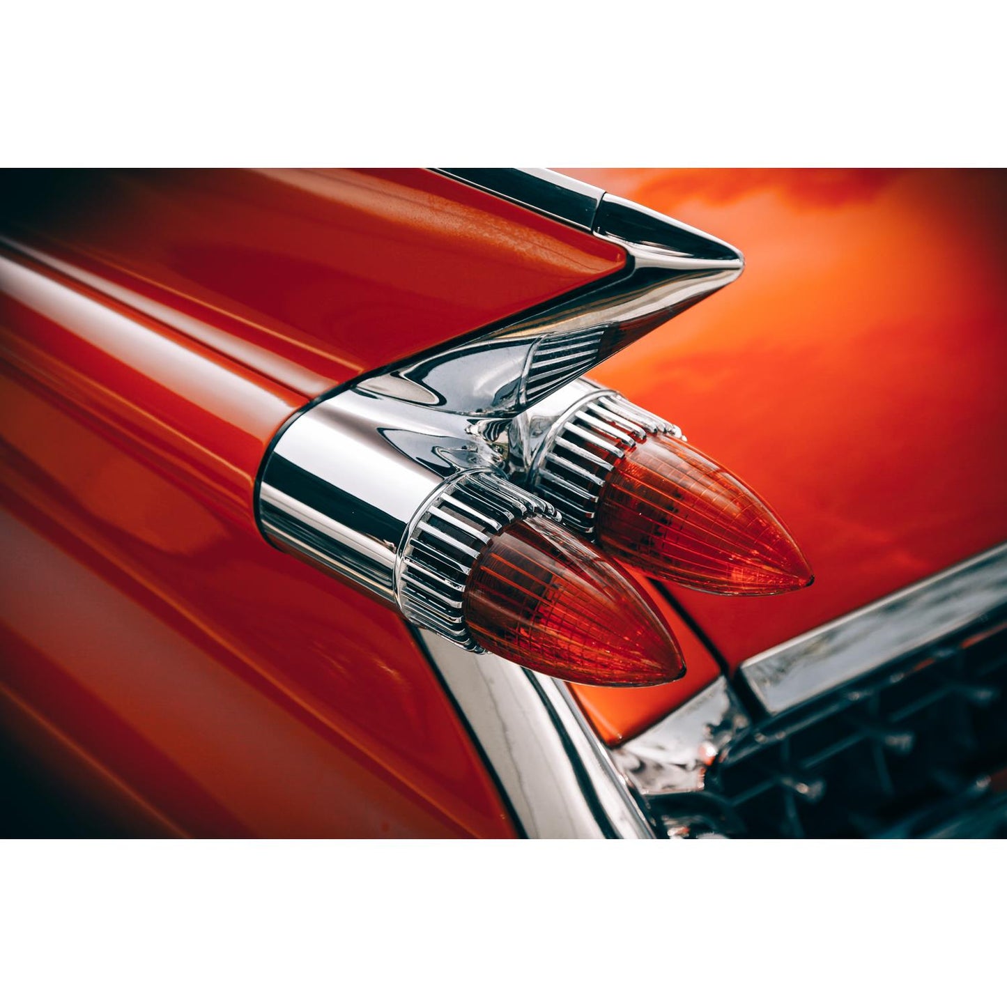 Aluminiumbild - Red Car Backlight