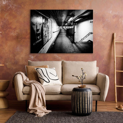 Aluminiumbild - Retro Underground Wohnbeispiel