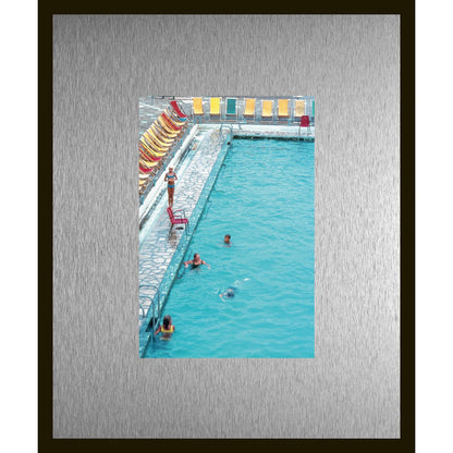Rahmenbild mit Alupassepartout - Retro Pool