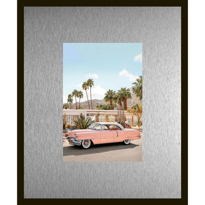 Rahmenbild mit Alupassepartout - Retro Car Palms