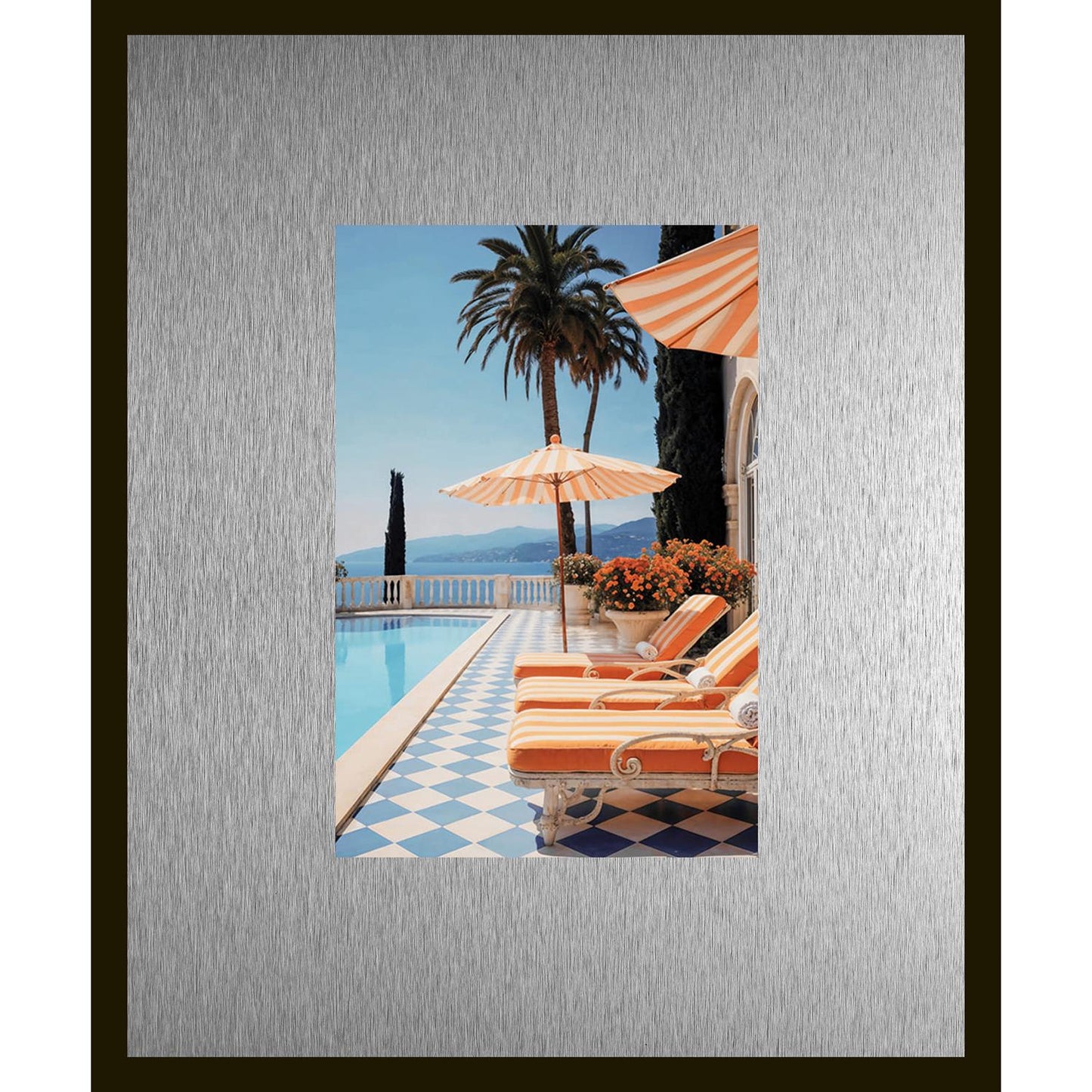 Rahmenbild mit Alupassepartout - Sunny day at the pool