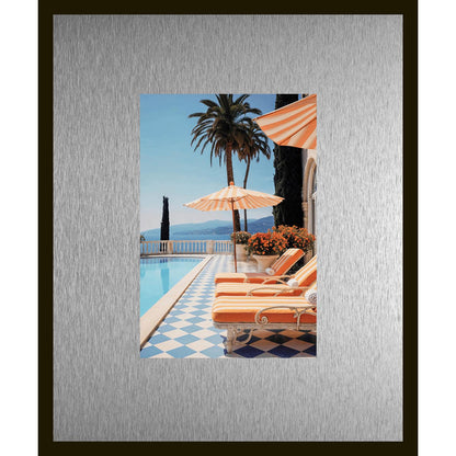 Rahmenbild mit Alupassepartout - Sunny day at the pool