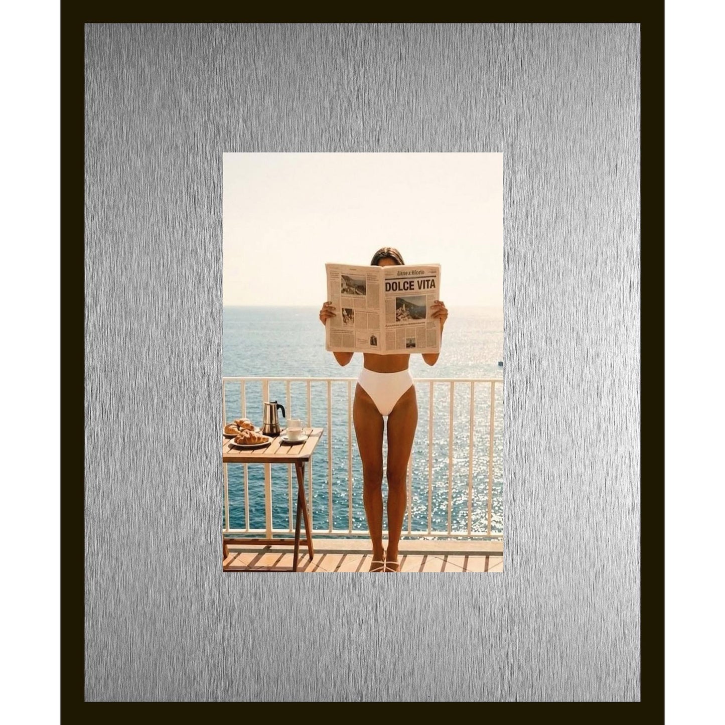 Rahmenbild mit Alupassepartout - Retro Magazine Dolce