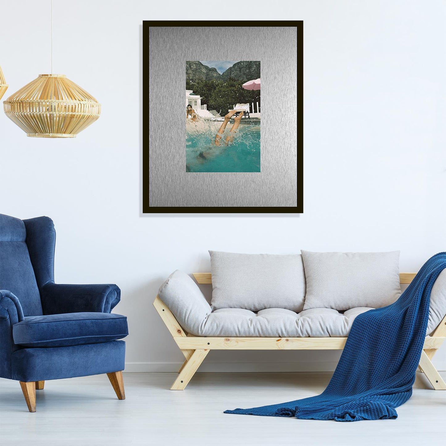 Rahmenbild mit Alupassepartout - Diving Retro