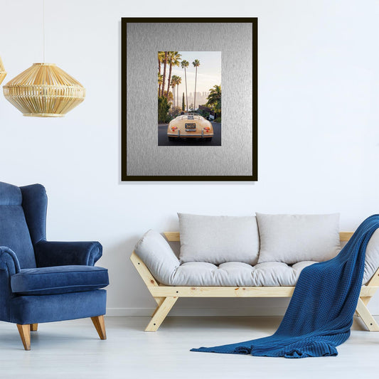 Rahmenbild mit Alupassepartout - Old Porsche Skyline