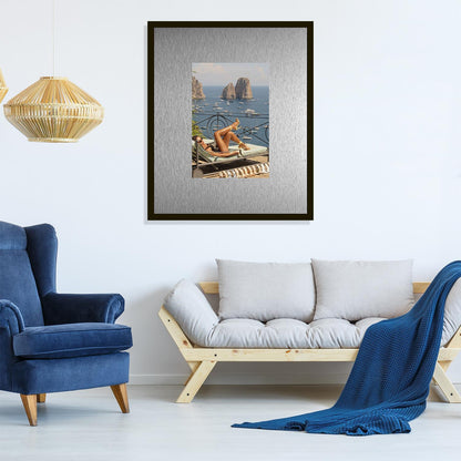 Rahmenbild mit Alupassepartout - Elegance on a deck chair