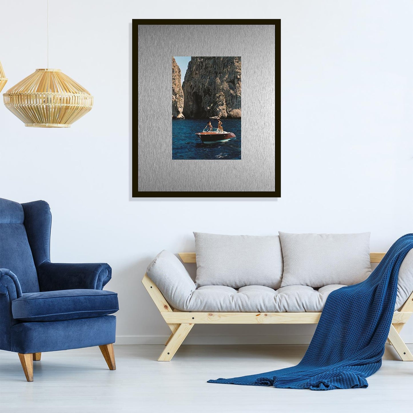 Rahmenbild mit Alupassepartout - Boat tour along the cliffs