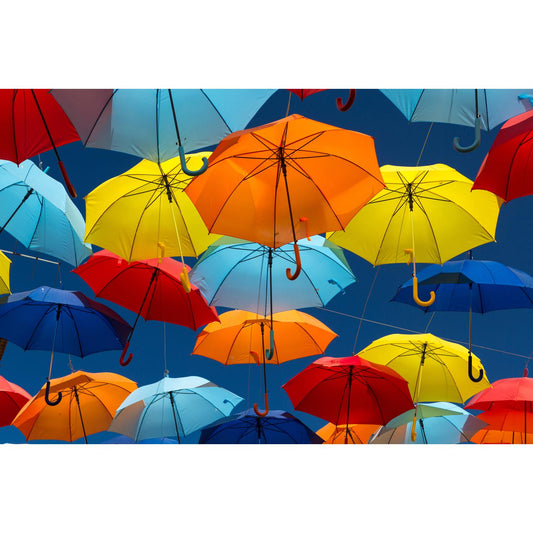 Leinwandbild - Bunte Regenschirme