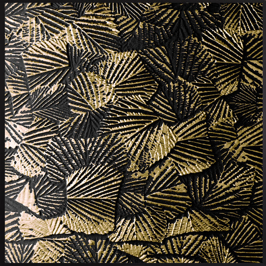 Leinwandbild mit Schattenfugenrahmen - Goldene Blätter