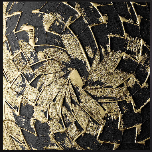 Leinwandbild mit Schattenfugenrahmen - Black and Gold