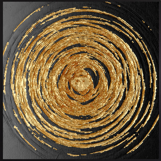 Leinwandbild mit Schattenfugenrahmen - Goldene Spirale