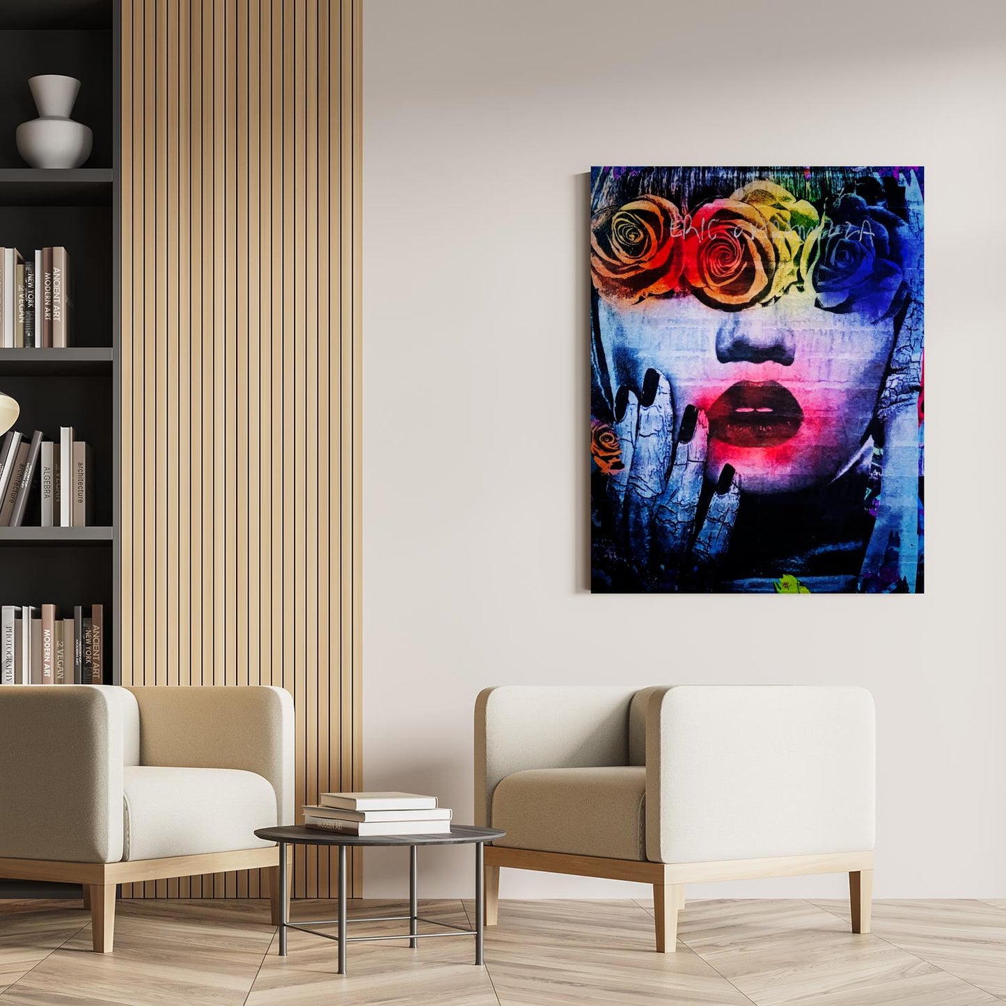 Leinwandbild - Girl and Roses