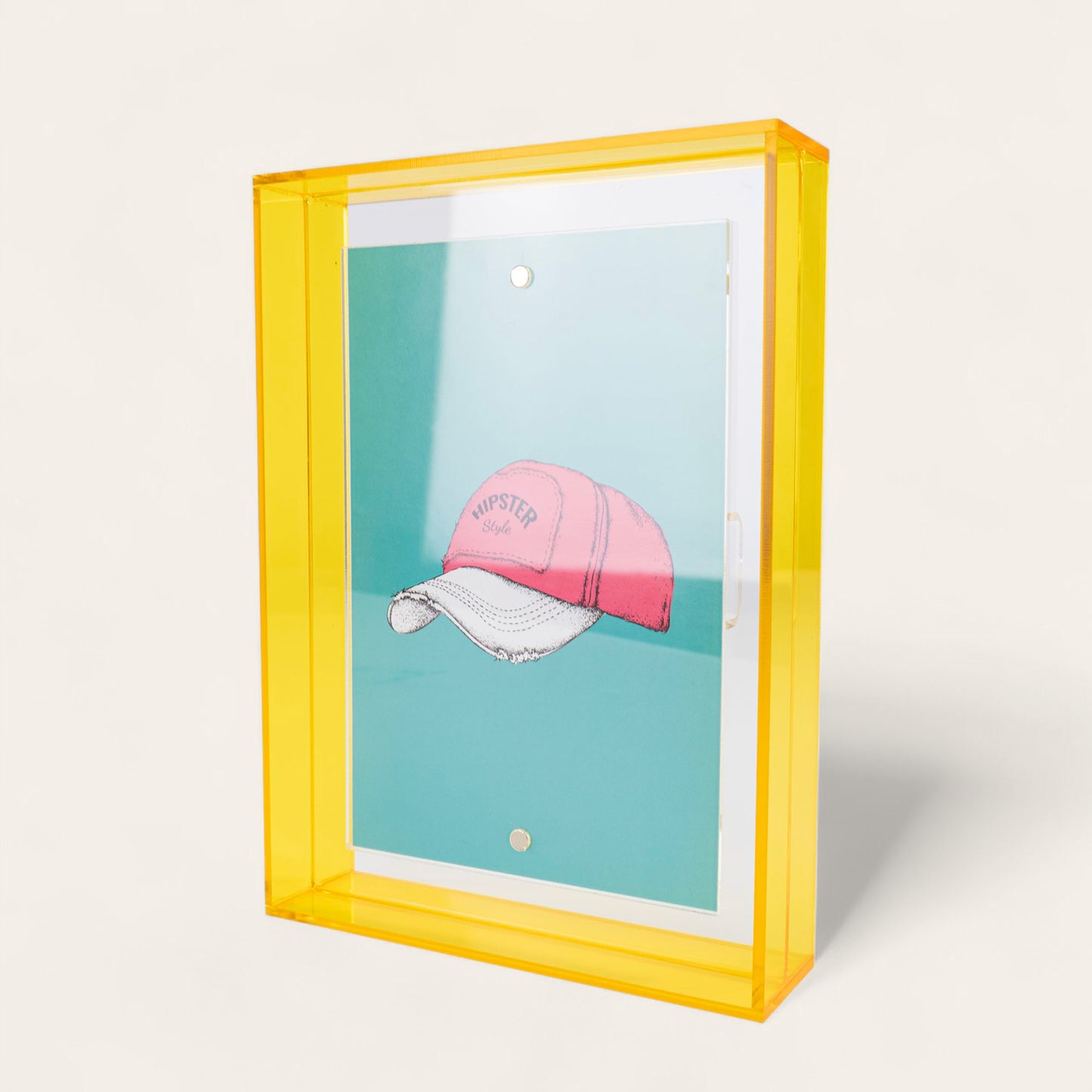 Acrylglas Bilderrahmen - Neon Gelb