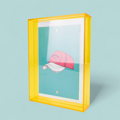 Acrylglas Bilderrahmen - Neon Gelb