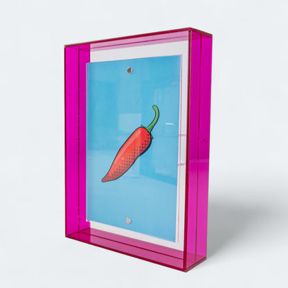 Acrylglas Bilderrahmen - Neon Pink