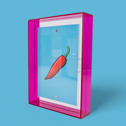 Acrylglas Bilderrahmen - Neon Pink