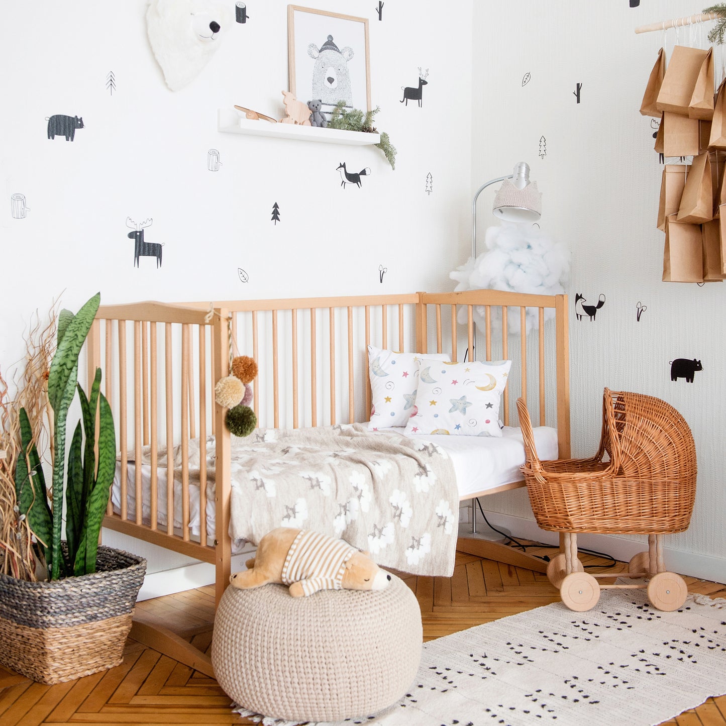 Taie d'oreiller - Lune et étoiles