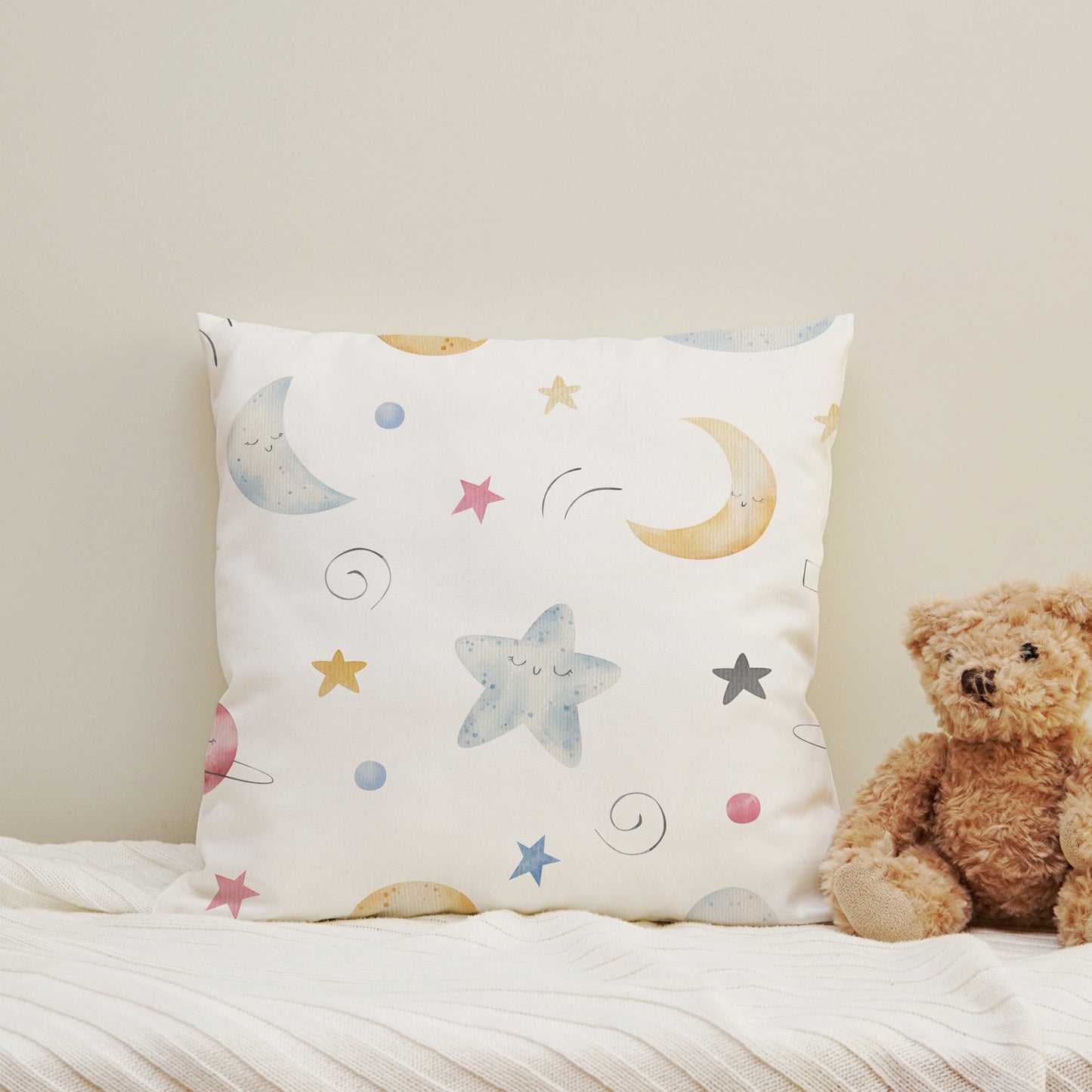 Taie d'oreiller - Lune et étoiles