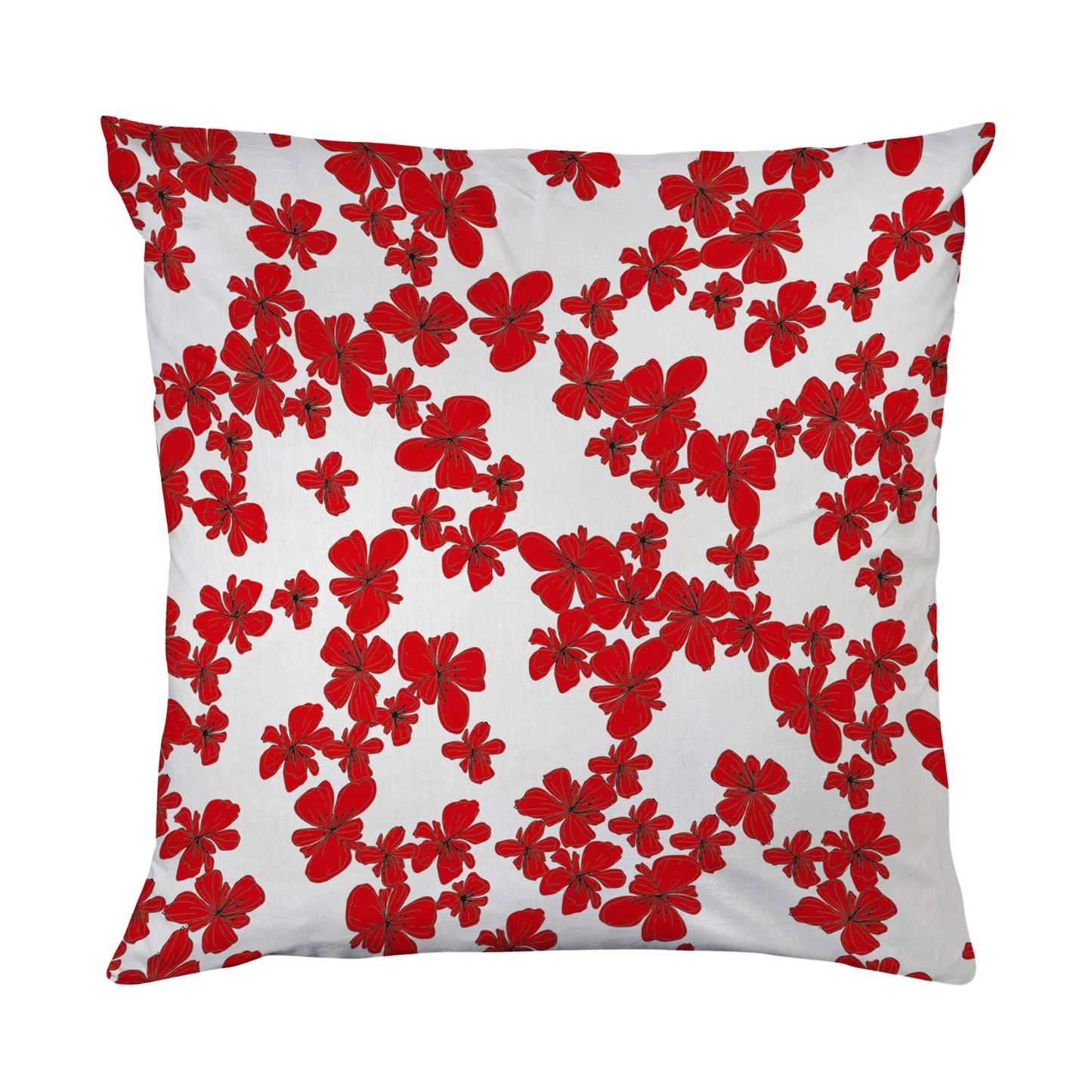 Kissenbezug - Rote Sommerblüten