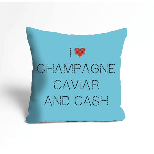 Kissenbezug - I love Champagne Caviar Cash