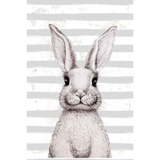 Metal sign - White Rabbit with stripes