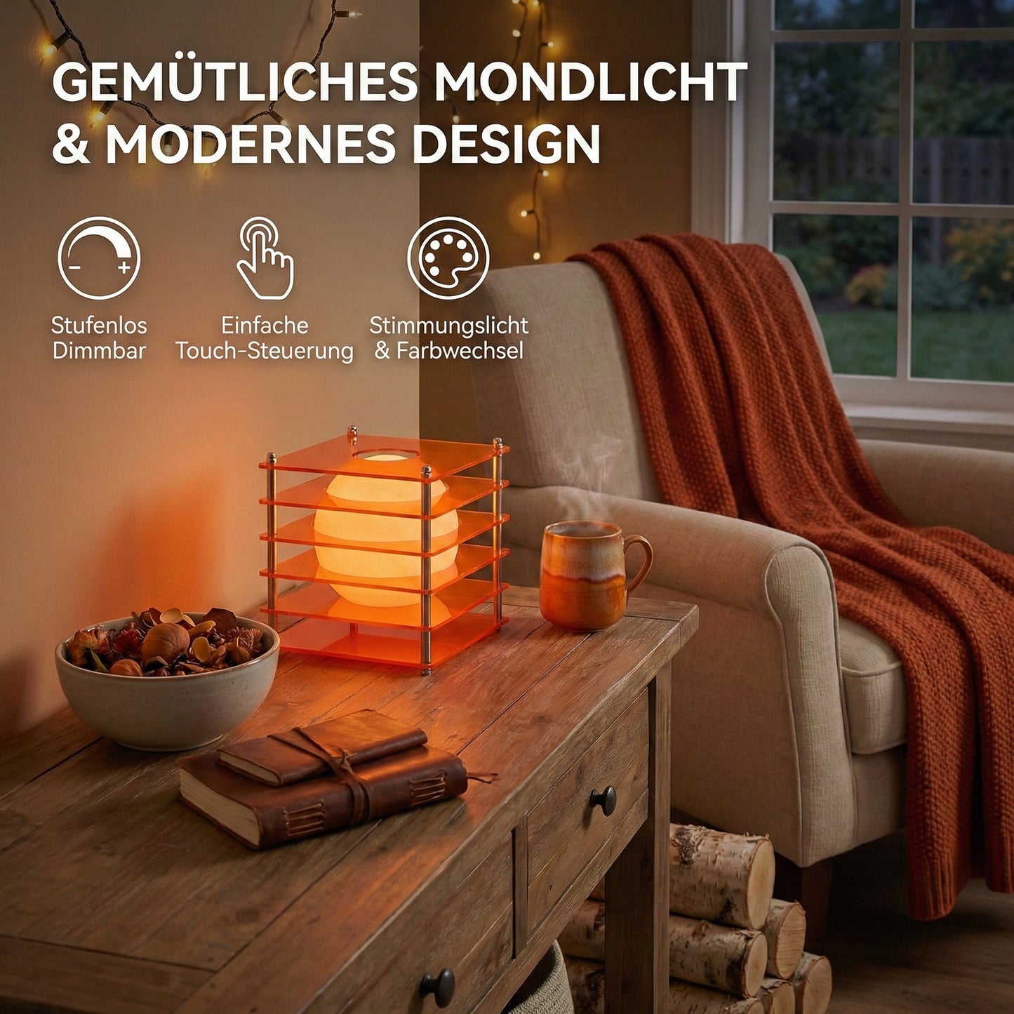 LED Mondlampe in verschiedenen Farben