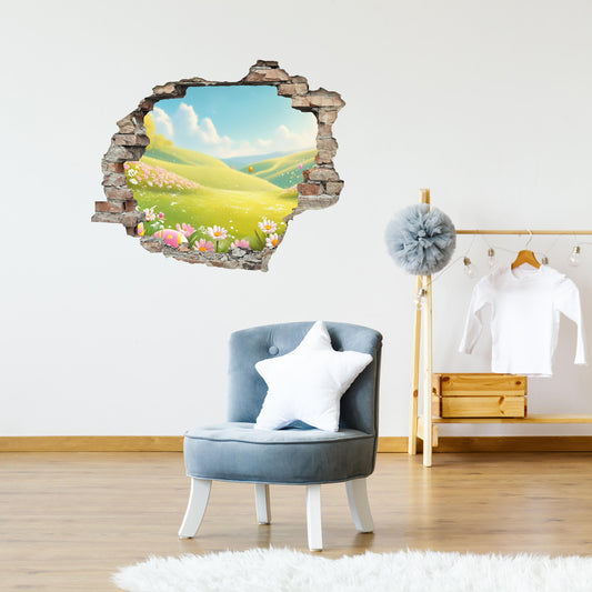 3D Wandtattoo - Blumenwiese