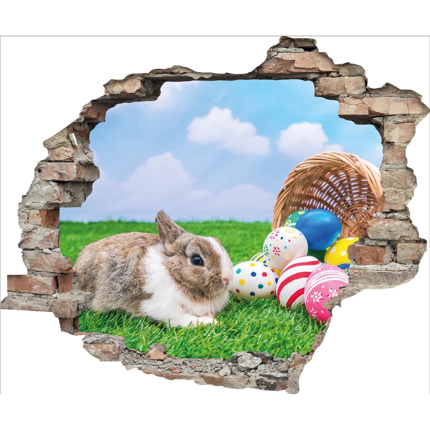 3D Wandtattoo - Hase mit Eiern