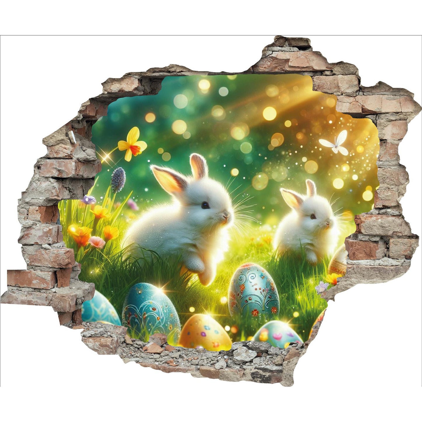 3D Wandtattoo - Fantasy Osterhasen