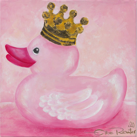 Leinwandbild - Ente Pink