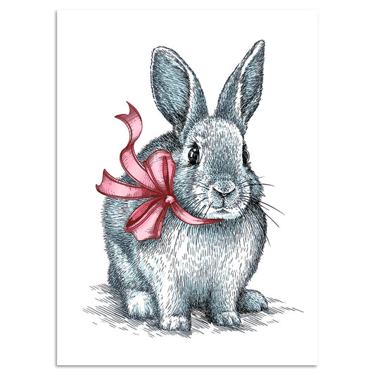 Leinwandbild Ribbon Bunny Ostern-Leinwandbild