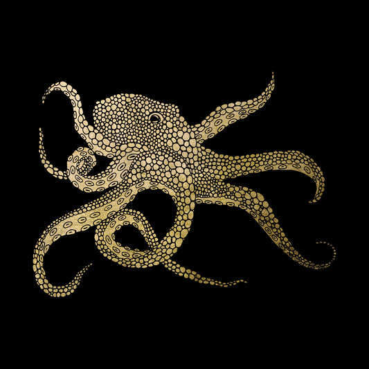 Blattgold Bild - Kraken