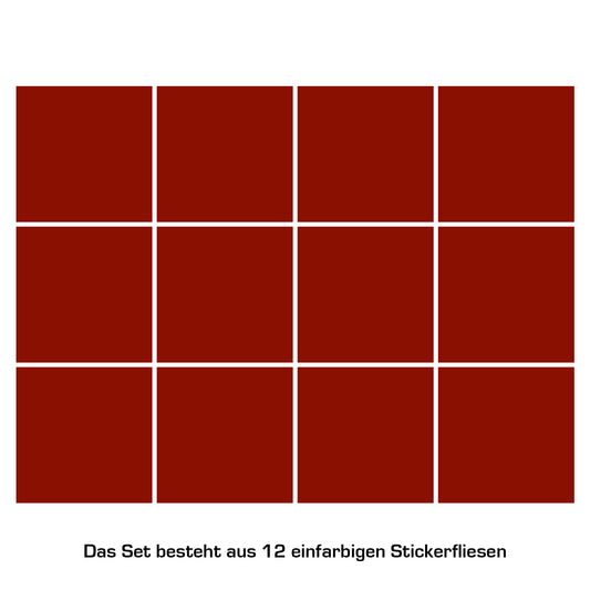 Stickerfliesen - Color Burgundy 12er-Set